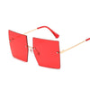 Oversized Rimless Square Sunglasses