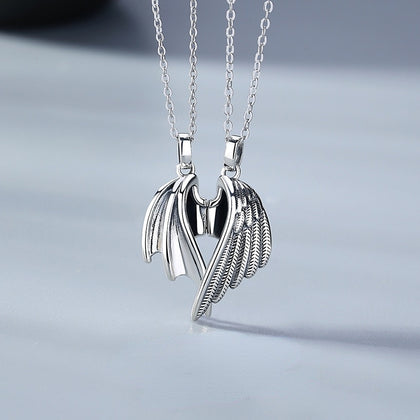 Angel Devil Wings Pair Lovers Necklace